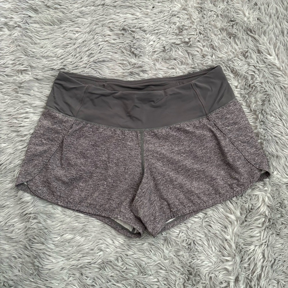Lululemon Athletica Speed Up Shorts Gray Women's Size 6 Run Workout Drifit